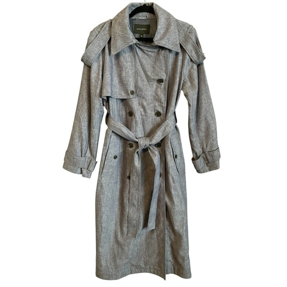 Banana Republic Classic Herringbone Linen Blend Trench Coat - Picture 2 of 12